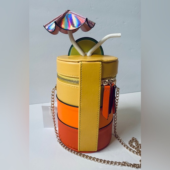 🍹ALDO summer Kelliwith Orange Multi Cocktail Crossbody Bag Purse Collectible NWT - Picture 2 of 8
